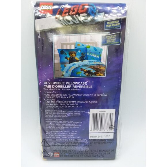The Lego Movie Reversible Pillowcase Microfiber Standard Size Kids Bedroom - Picture 4 of 9
